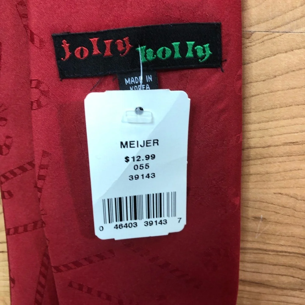Vintage Jolly Holly Santa Claus Tie